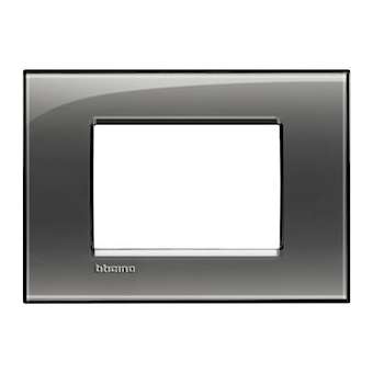 Plaque carrée Livinglight Kristall 3 modules - Brouillard|Bticino-TICLNA4803KF