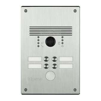 Platine antivandale à bouton poussoir Linea 300 pour 2 à 4 appels façade Inox|Bticino-TIC308011