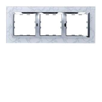 Kallysta épure plaque 3 postes horizontale entraxe 71 verre col Cristal Barok|Hager-HAGWK953