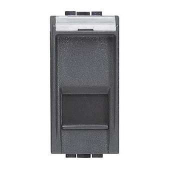 Prise RJ45 Livinglight catégorie6 FTP - Anthracite - 1 module|Bticino-TICL4279C6F
