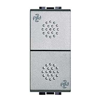 Double-poussoir avec stop 16A 250V~ Livinglight - Tech - 1 module|Bticino-TICNT4027VMC