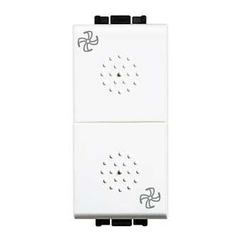 Double-poussoir avec stop 16A 250V~ Livinglight - Blanc - 1 module|Bticino-TICN4027VMC