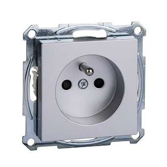 Merten M-Plan - prise 2P+T - NF - borne à vis - aluminium|Schneider Electric-SCHMTN2600-0460