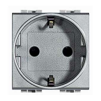 Prise de courant standard germanique 2P+T Livinglight - Tech - 2 modules|Bticino-TICNT4141