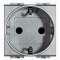 Prise de courant standard germanique 2P+T Livinglight - Tech - 2 modules|Bticino-TICNT4141
