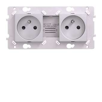 essensya Prise double 2P+T Titane|Hager-HAGWE122T
