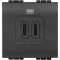 Chargeur 2 USB Type-C 3A 5V 15W Livinglight 2 modules 230V - Anthracite|Bticino-TICBTL4286C2