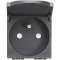 Prise 2P+T avec couvercle Livinglight à bornes à vis - Anthracite - 2 modules|Bticino-TICL4145