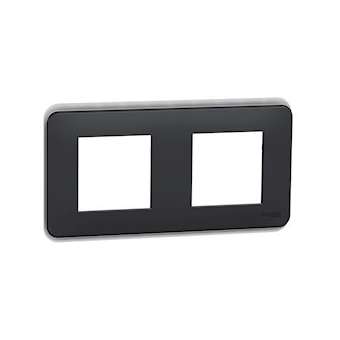 Unica Pro - plaque de finition - Anthracite - 2 postes|Schneider Electric-SCHNU400454