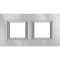Plaque rectangulaire Axolute Aluminium monochrome 2+2 modules horizontal - Alu|Bticino-TICHA4802M2HHC