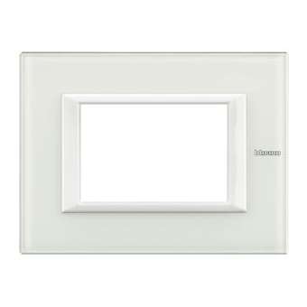 Plaque rectangulaire Axolute Verre 3 modules - Verre blanc|Bticino-TICHA4803VBB