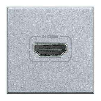 Prise HDMI typeA préconnectorisée version 2.0 Axolute - finition Alu - 2 modules|Bticino-TICHC4284