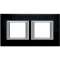 Plaque rectangulaire Axolute Aluminium brossé 2+2 modules horizontal -Anthracite|Bticino-TICHA4802M2HXS