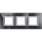 Plaque rectangulaire Axolute Aluminium monochrome 2+2+2mod horiz - Anthracite|Bticino-TICHA4802M3HHS