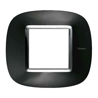 Plaque elliptique Axolute Métallisé 2 modules - Anthracite|Bticino-TICHB4802XS