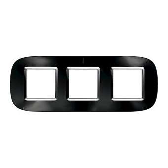 Plaque elliptique Axolute Métallisé 2+2+2 - Anthracite|Bticino-TICHB4802-3XS