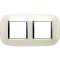 Plaque elliptique Axolute Métal galvanisé 2+2 modules - Argent satin|Bticino-TICHB4802M2SAN