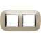 Plaque elliptique Axolute Métal galvanisé 2+2 - Titane|Bticino-TICHB4802-2TC