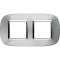 Plaque elliptique Axolute Métallisé 2+2 modules horizontal ou vertical Aluminium|Bticino-TICHB4802-2XC