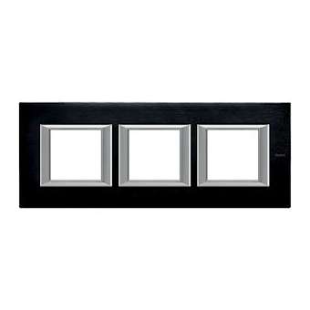 Plaque rectangulaire Axolute Aluminium brossé 2+2+2modules horizontal Anthracite|Bticino-TICHA4802M3HXS