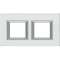 Plaque rectangulaire Axolute Verre 2+2 modules horizontal - Cristal|Bticino-TICHA4802M2HVKA