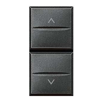 Double-poussoir interbloqué pour volets roulants Axolute - Anthracite -1 module|Bticino-TICHS4037