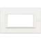 Plaque rectangulaire Axolute Aluminium monochrome 4 modules - Blanc|Bticino-TICHA4804HD