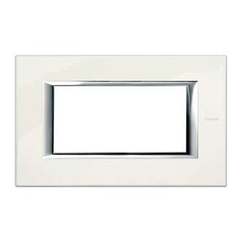 Plaque rectangulaire Axolute Aluminium laqué 4 modules - Blanc|Bticino-TICHA4804BG