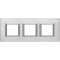 Plaque rectangulaire Axolute Aluminium anodisé 2+2+2 modules horizontal - Chrome|Bticino-TICHA4802M3HCR