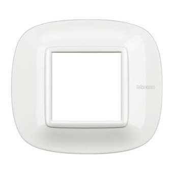 Plaque elliptique Axolute Métallisé 2 modules - Blanc|Bticino-TICHB4802HD