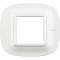 Plaque elliptique Axolute Métallisé 2 modules - Blanc|Bticino-TICHB4802HD