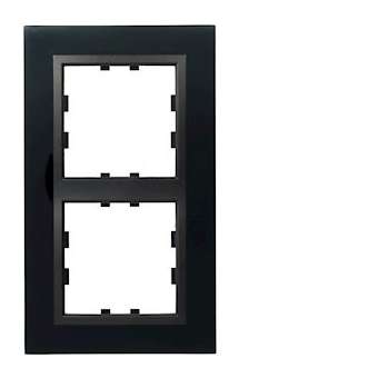 Kallysta épure plaque 2 postes horizontale entraxe 71 noir coloris Nuit|Hager-HAGWKN832