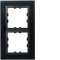 Kallysta épure plaque 2 postes horizontale entraxe 71 noir coloris Nuit|Hager-HAGWKN832