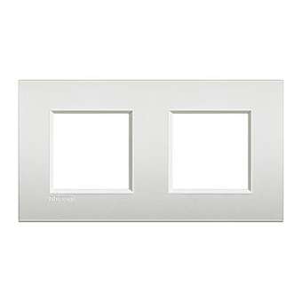 Plaque Livinglight Air Brillant 2+2 modules horizontal ou vertical Perle blanche|Bticino-TICLNE4802M2PR