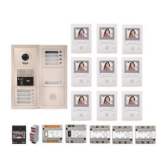 Pack vidéo 9 bp encastré, module vigik, centrales, 3 gt4z, 9 gt1m3l & alim.|Aiphone-AIPGTBV9E