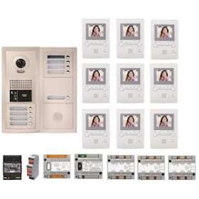 Pack vidéo 9 bp encastré, module vigik, centrales, 3 gt4z, 9 gt1m3l & alim.|Aiphone-AIPGTBV9E