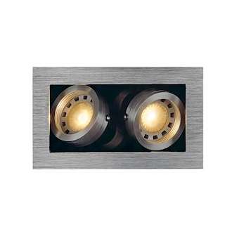 KADUX, QPAR51, GU10 encastré carré, alu brossé, max. 2x50W|SLV-DC5115526