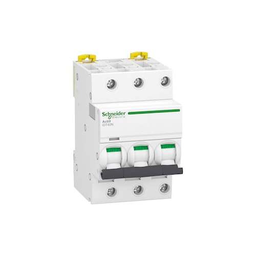 Disjoncteur Modulaire Schneider Acti9 IDT40N - 3P+N Courbe C 6A, 6000A/10kA, Pour Tableau électrique Rail DIN