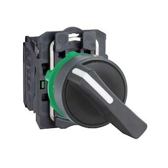 Harmony XB5 - bouton tournant à crosse - D22 - 2 pos fix - noir - 1F - vis étr|Schneider Electric-SCHXB5AJ21