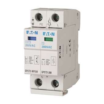 Parafoudres débrochables, 1p+N, 385VAC, 20kA|Eaton industries-EONSPCT2-385-1+NPE