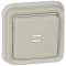 Poussoir inverseur étanche NO+NF lumineux Plexo complet IP55 encastré 10A -blanc