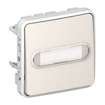 Poussoir inverseur NO+NF lum + porte-étiquette Plexo composable IP55 10A - blanc|Legrand-LEG069634