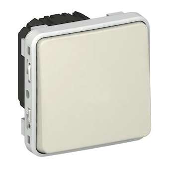 Poussoir inverseur étanche NO+NF Plexo composable IP55 10A - blanc|Legrand-LEG069631