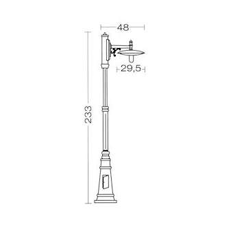 TOSCANE - Lant.+Mat IP43 IK02, cuivré, E27 57W max., lampe non incl., haut.2,33m|Aric-ARI4082