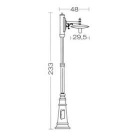 TOSCANE - Lant.+Mat IP43 IK02, cuivré, E27 57W max., lampe non incl., haut.2,33m|Aric-ARI4082