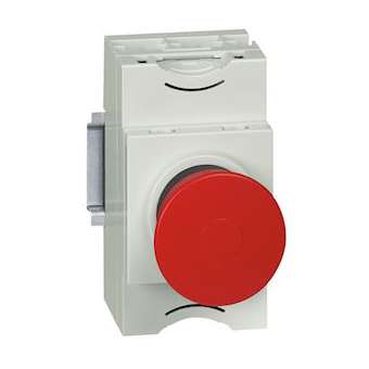 Coup de poing D40 pousser-tirer arrêt d'urgence IP69 Osmoz composable - rouge|Legrand-LEG023874