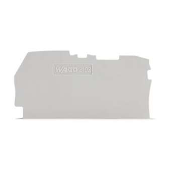 Plaque d'extrémité et intermédiaire épaisseur 0,8 mm, gris|Wago contact-WAG2102-1291