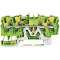 Borne de protection pour 4 conducteu avec poussoir 2,5mm², vert-jaune|Wago contact-WAG2202-1407