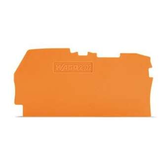 Plaque d'extrémité et intermédiaire épaisseur 0,8 mm, orange|Wago contact-WAG2102-1292