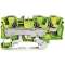 Borne de protection pour 3 conducteu avec poussoir 6mm², vert-jaune|Wago contact-WAG2206-1307